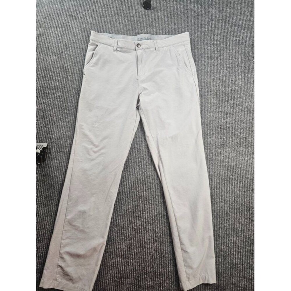 Adidas Men's 34x32 Gray Golf Pants Ultimate365 Performance Stretch Flat Front